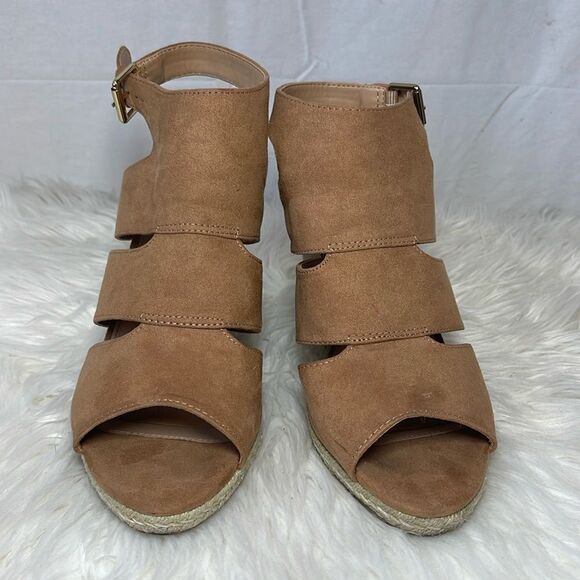 Apt. 9 Kohl's Brown Business Wedge Dress Sandals Sz 9.5 - Picture 3 of 7